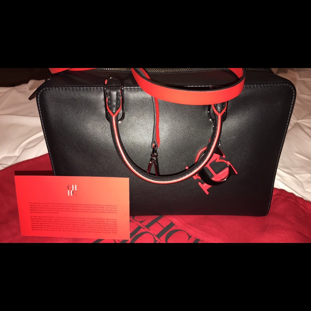 New Original Carolina Herrera black purse